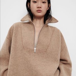 Zara sweater sweatshirt half zip fleece